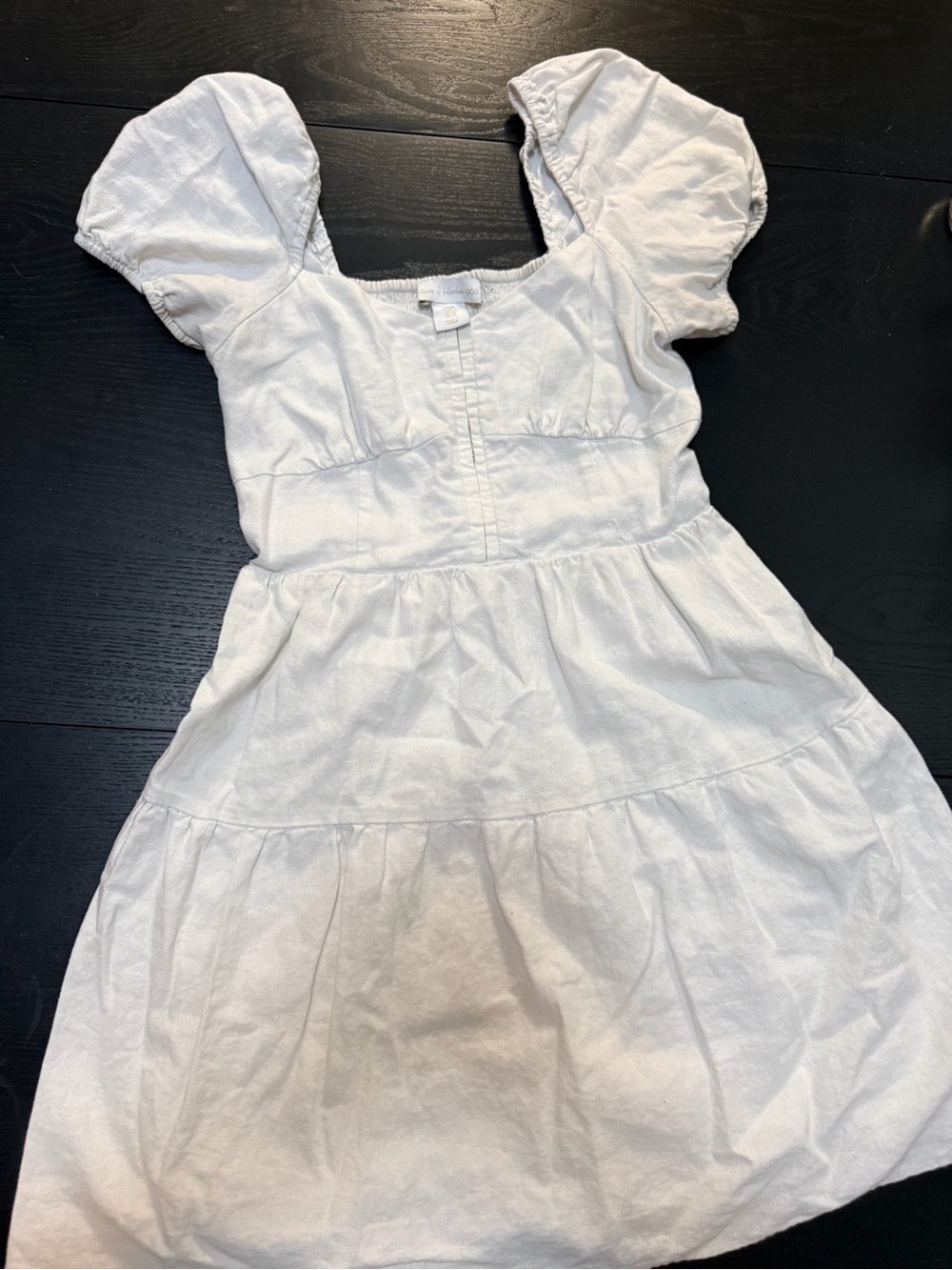House of Harlow 1960 White Puff-Sleeve Tiered Dress